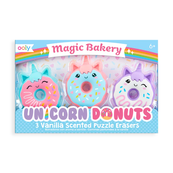 OOLY - Magic Bakery Unicorn Donuts Scented Erasers - Set |  | Safari Ltd®