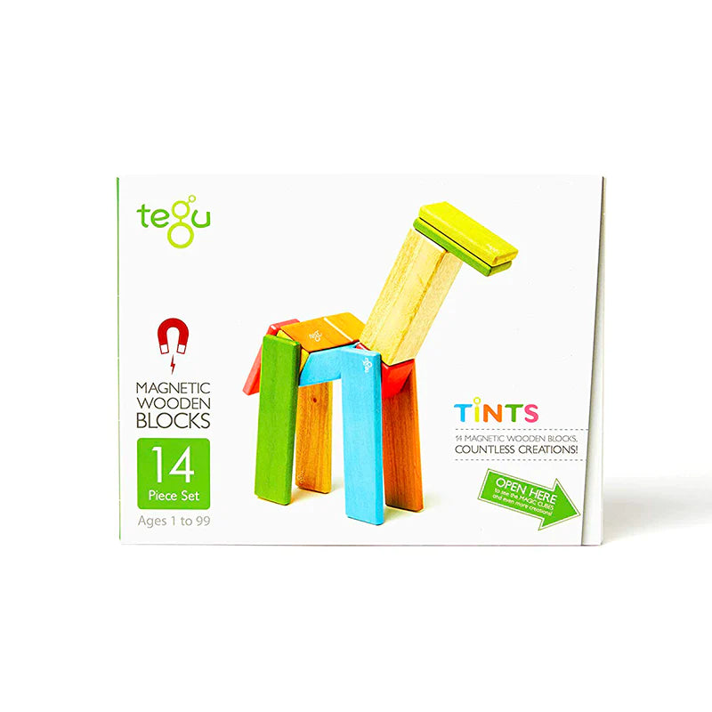 14 Piece Magnetic Wooden Block Set | Tints |  | Safari Ltd®