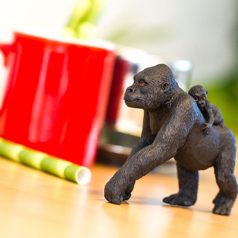 Lowland Gorilla with Baby Toy