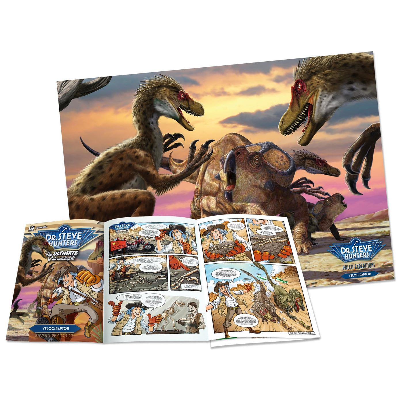 Dr. Steve Hunters GEOWorld Paleo Expedition Velociraptor Replica Skeleton Kit - 25 pieces |  | Safari Ltd®