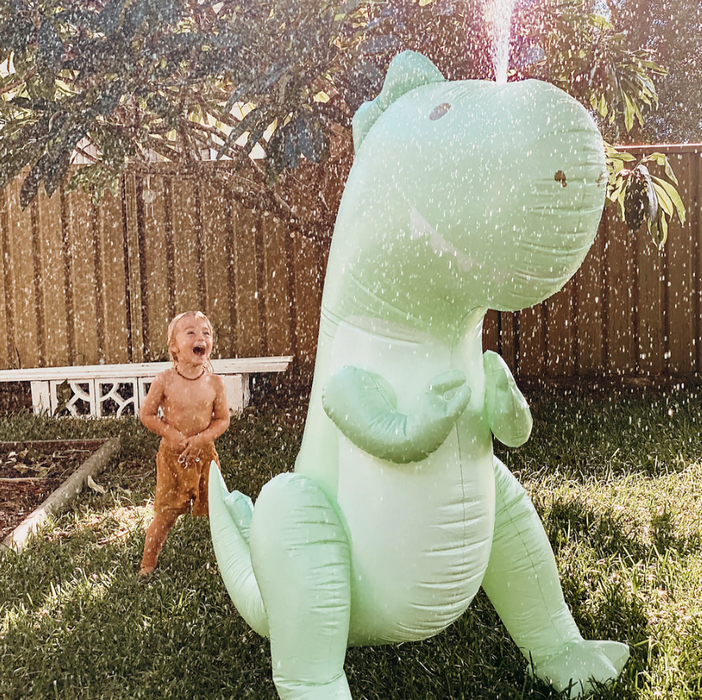 Inflatable Giant Sprinkler Surfing Dino - Ice Mint