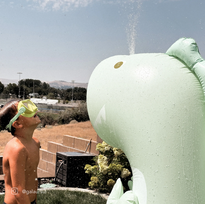 Inflatable Giant Sprinkler Surfing Dino - Ice Mint