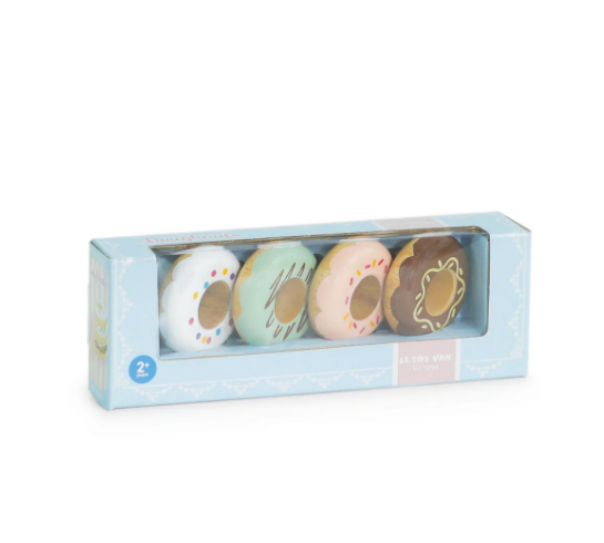 Wooden Doughnut Play Food Set - 4 Piece Set | Safari Friends | Safari Ltd®