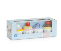 Wooden Cupcake Play Food Set - 4 Piece Set | Safari Friends | Safari Ltd®