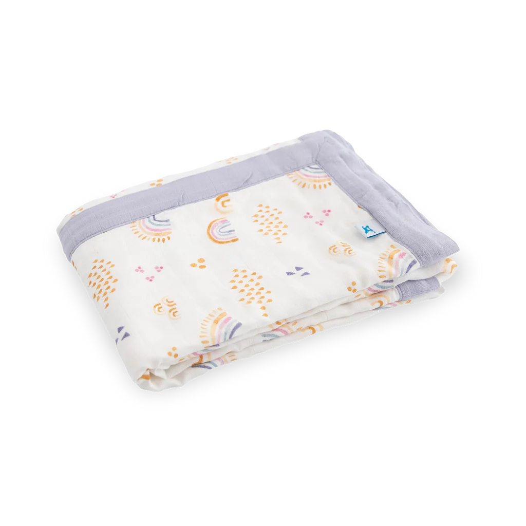 Rainbows & Raindrops Deluxe
Muslin Baby Quilt |  | Safari Ltd®