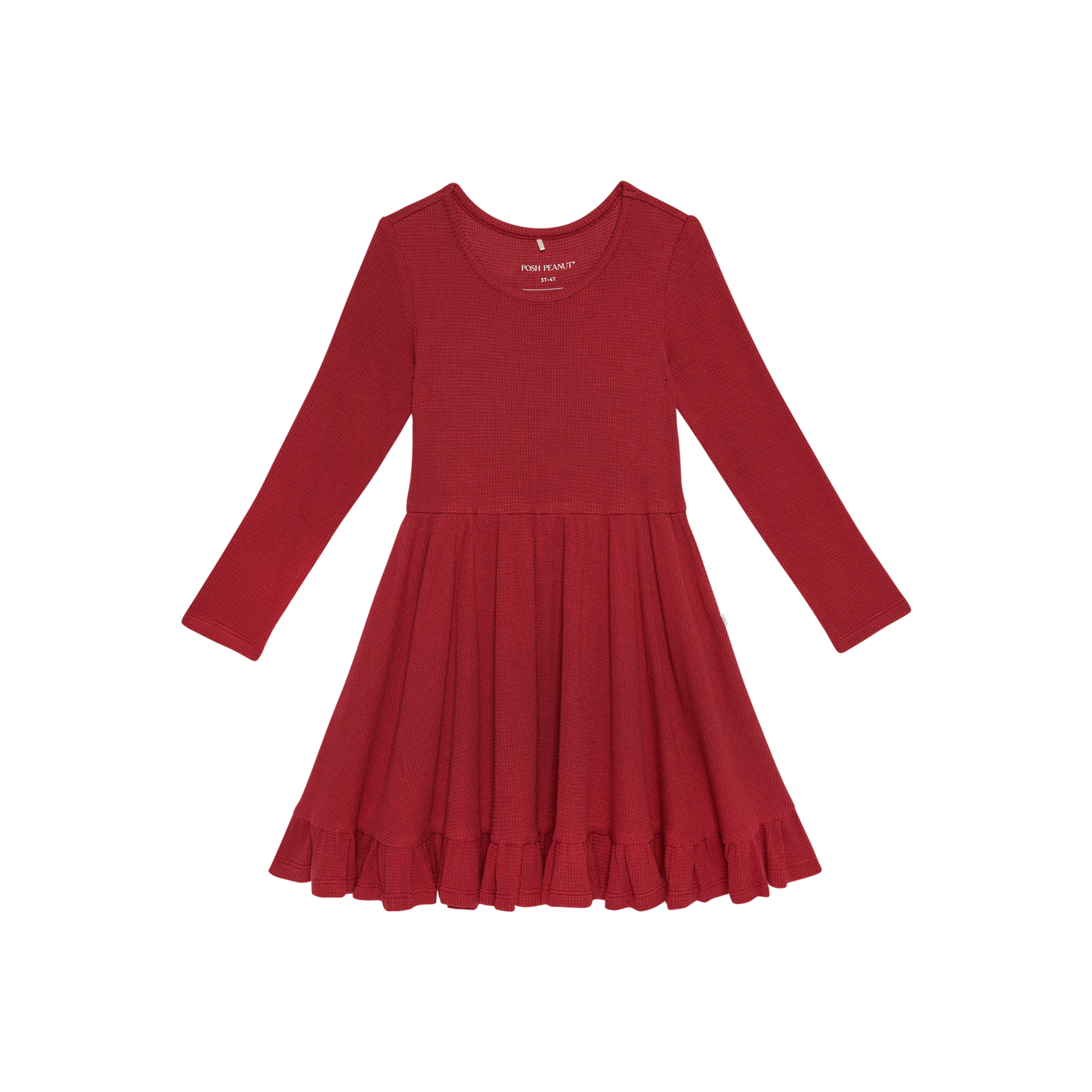 Crimson Waffle - Ruffled Twirl Dress