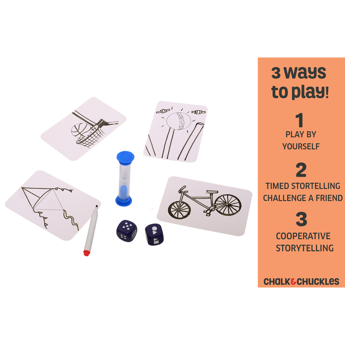 Chalk & Chuckles Shape Your Story Dice Game