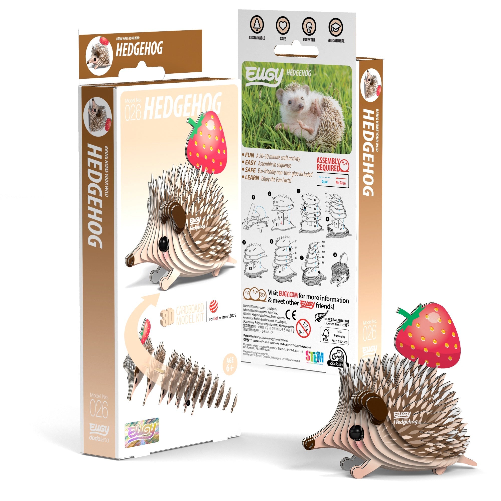 EUGY Hedgehog 3D Puzzle