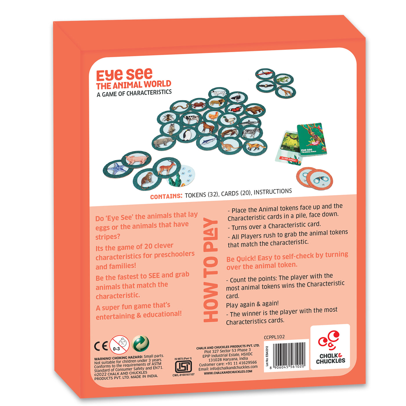 Chalk & Chuckles Eye See - Animals Card Game