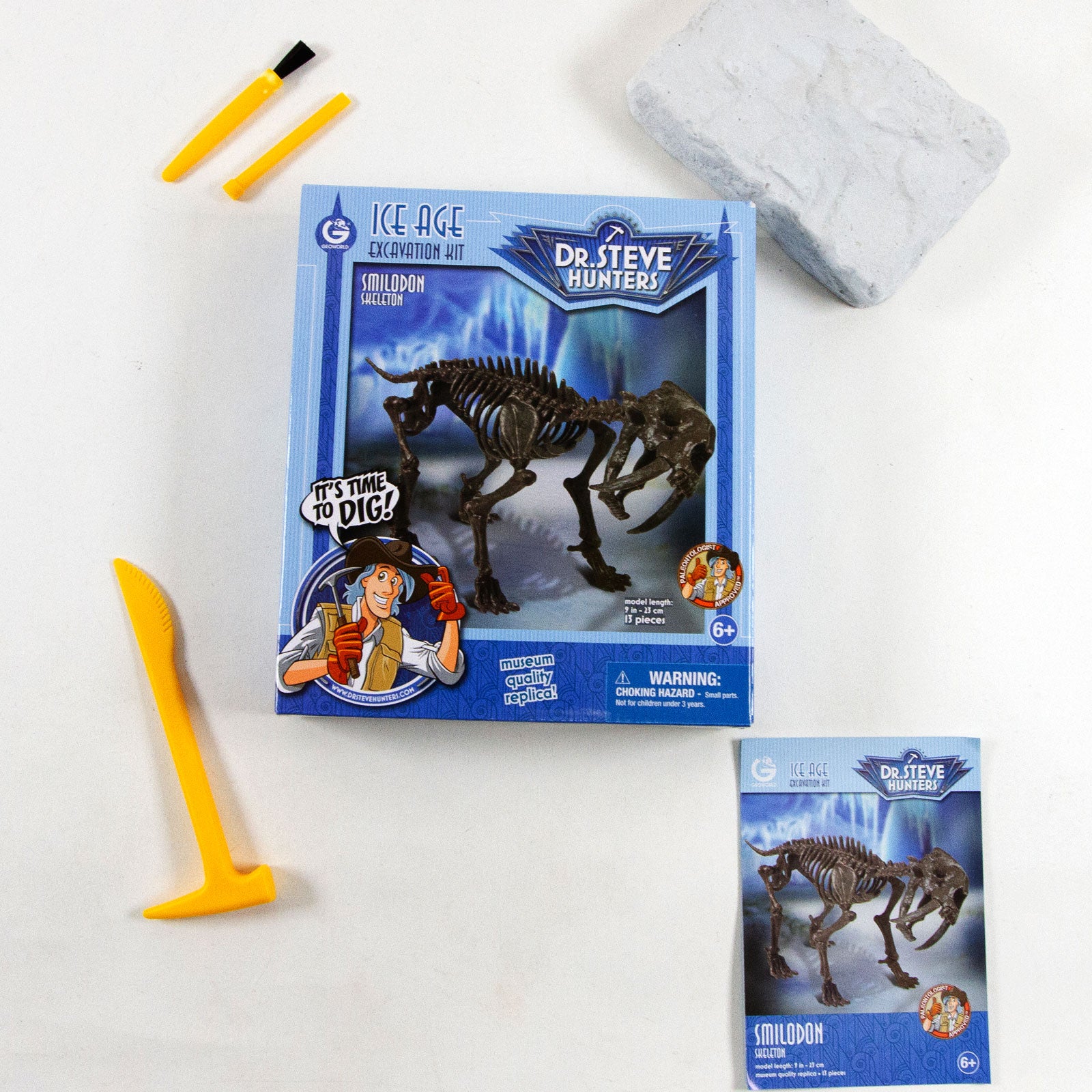 Dr. Steve Hunters GEOWorld Ice Age Dig Smilodon Excavation Kit - 13 pieces |  | Safari Ltd®