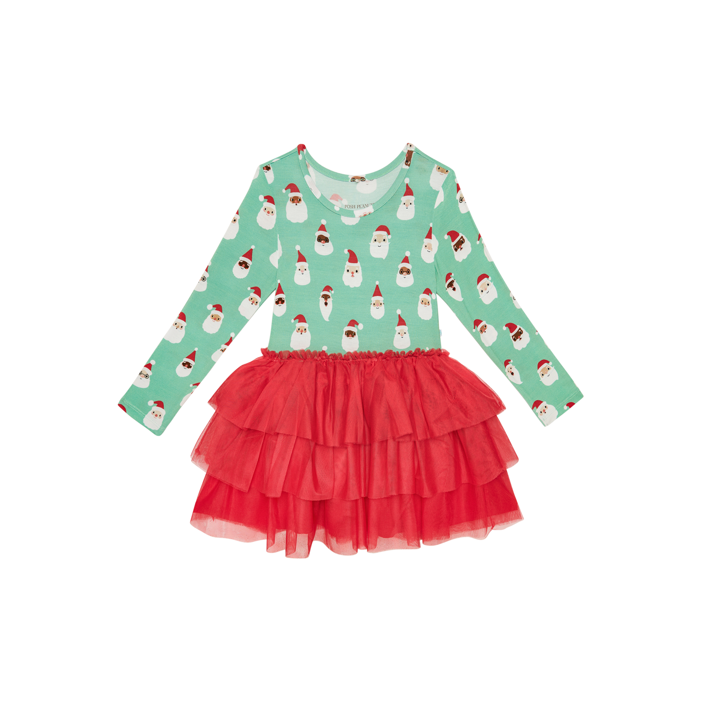 Santa Medley - Long Sleeve Tulle Dress 5T-6T