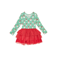 Santa Medley - Long Sleeve Tulle Dress 5T-6T