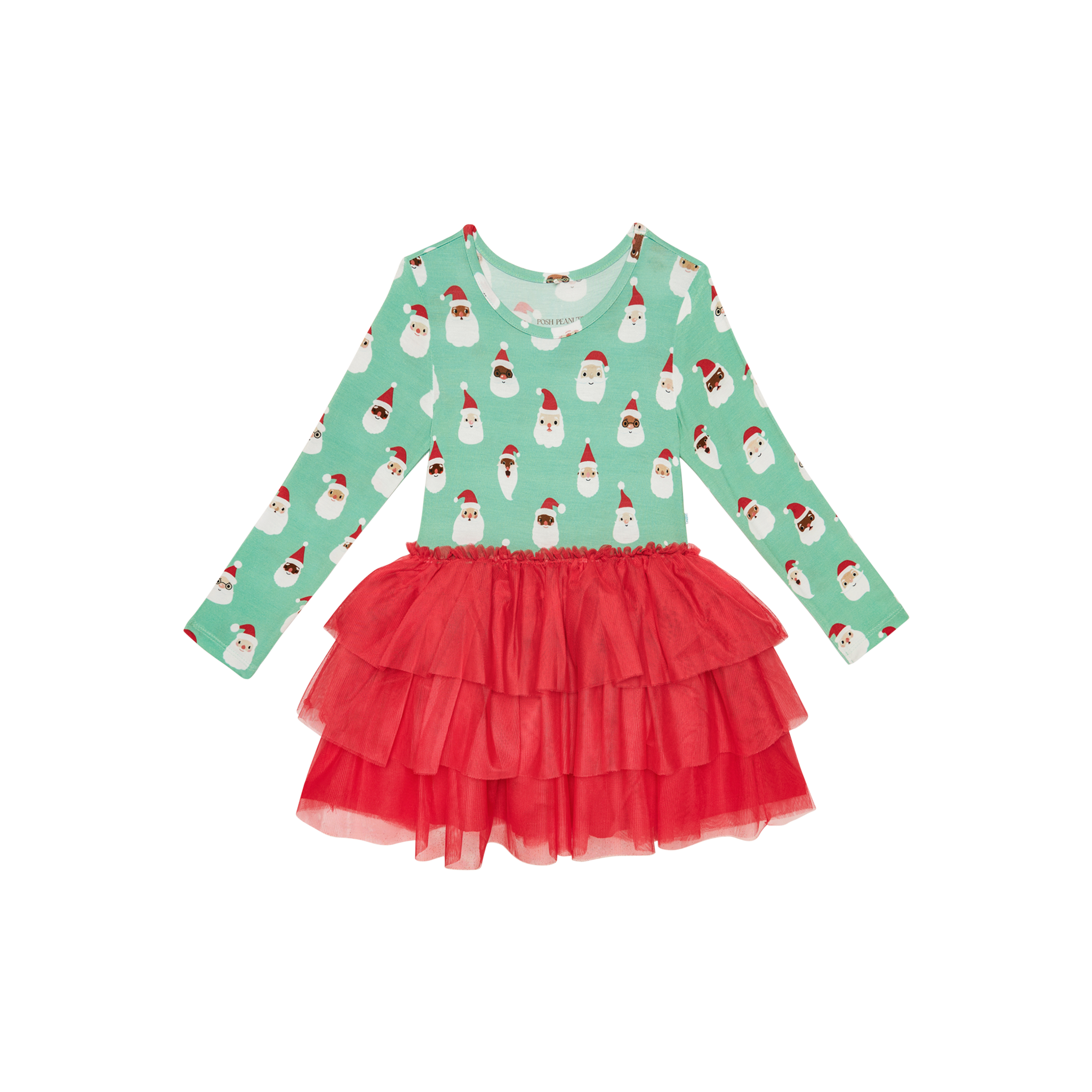 Santa Medley - Long Sleeve Tulle Dress 5T-6T