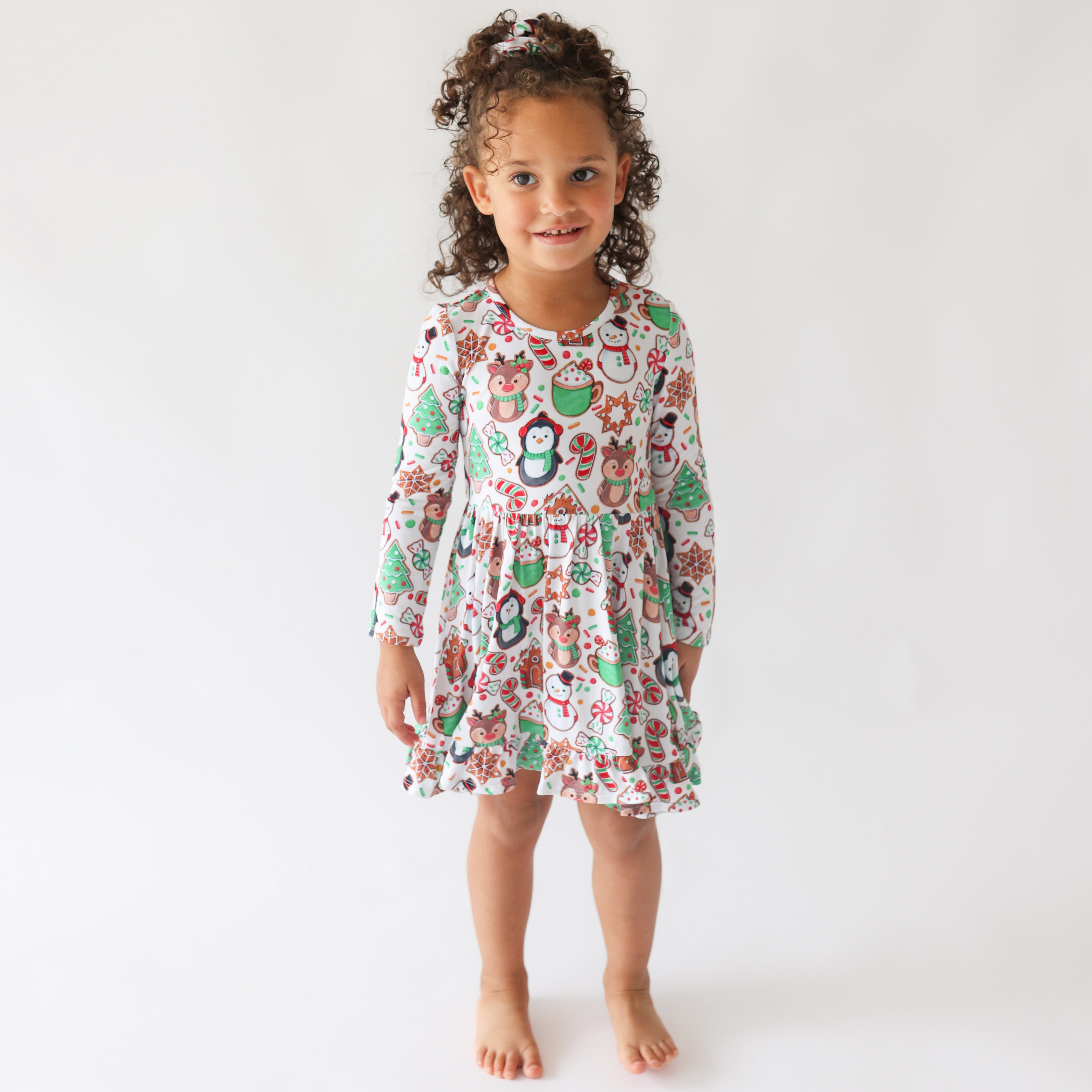 Cookie Medley - Long Sleeve Ruffled Twirl Dress 3T-4T