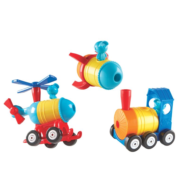 1-2-3 Build It! Rocket-Train-Helicopter - Safari Ltd®