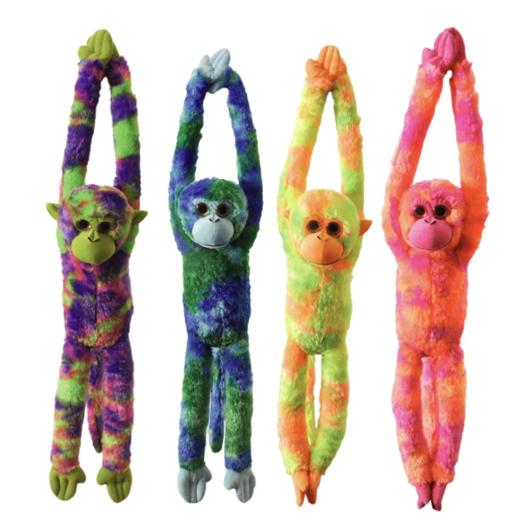 20 50cm Tie Dye Hanging Monkey Asst Safari Ltd