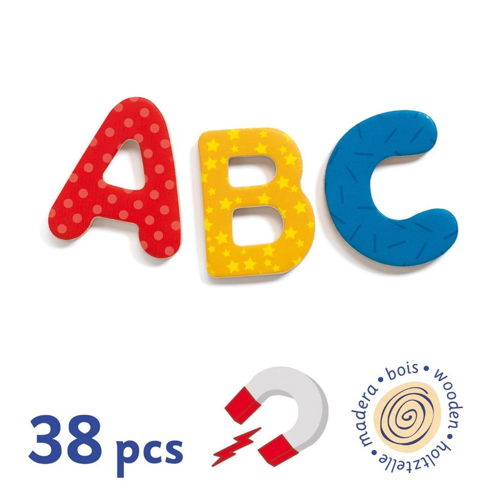 38 Big Letters Alphabet Wooden Magnets 