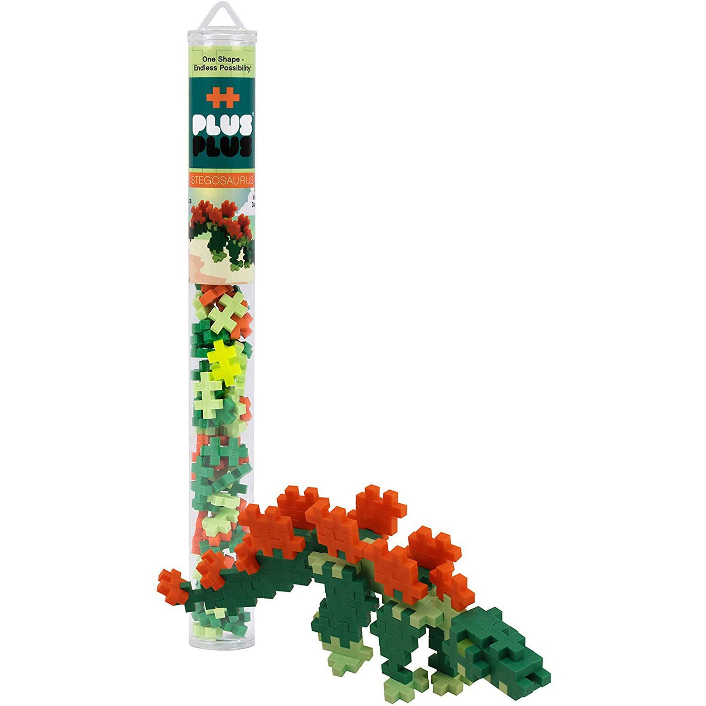 70 pc Plus-Plus Stegosaurus Tube - Safari Ltd®