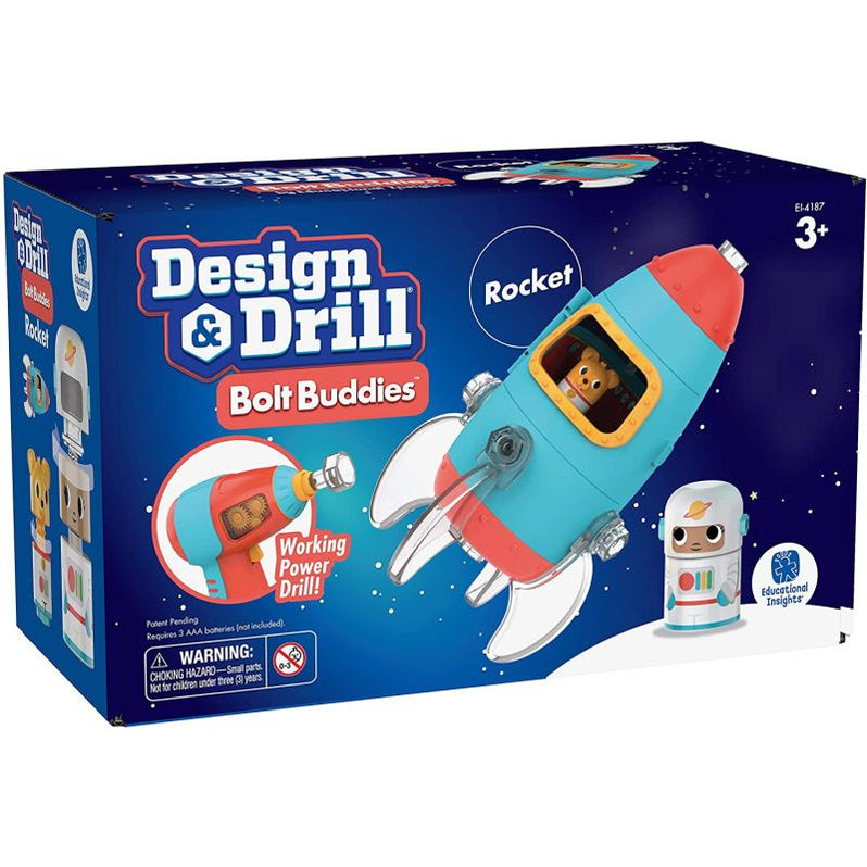 Design & Drill Bolt Buddies Rocket STEM toy Safari Ltd®