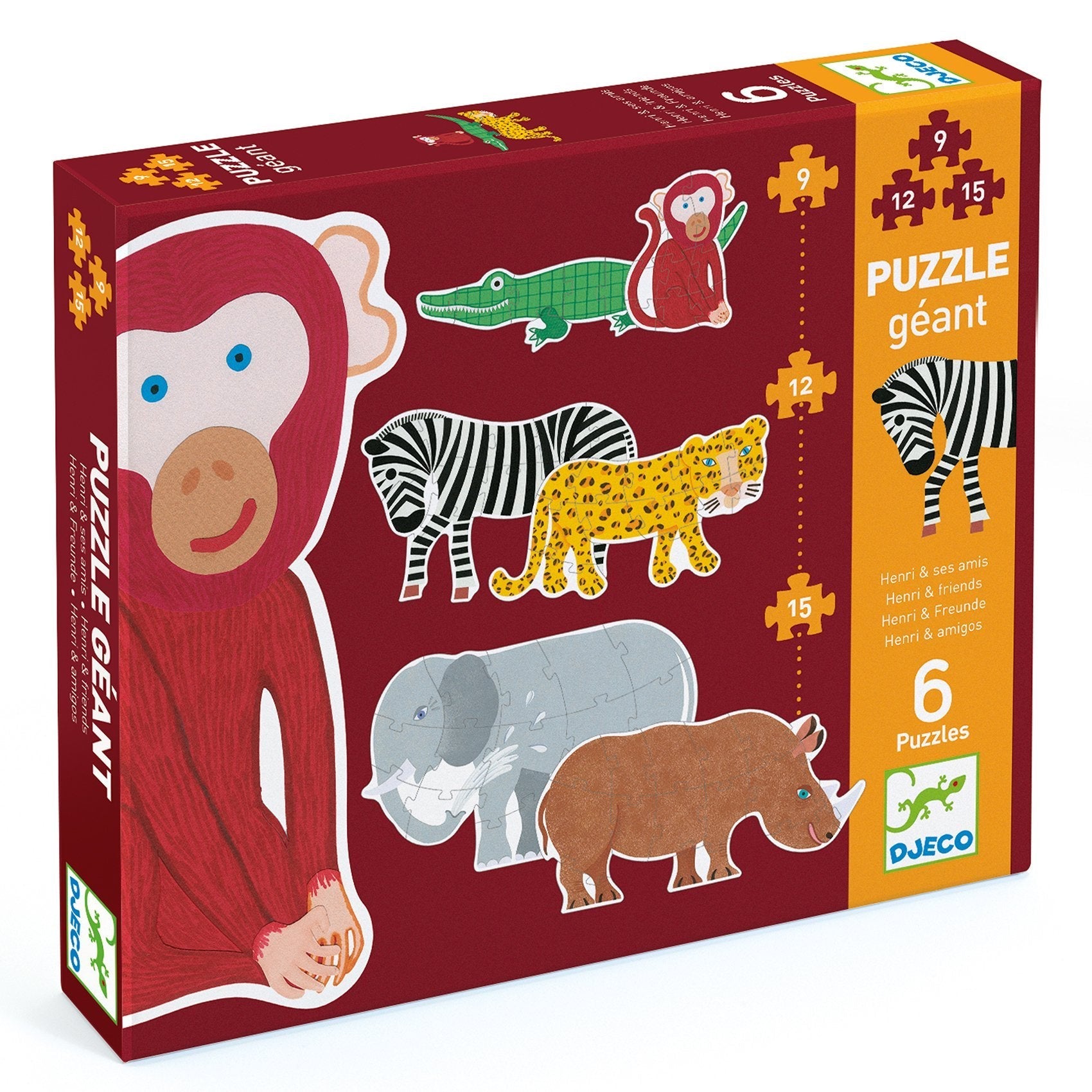 Henri & Friends Progressive Giant Floor Jigsaw Puzzle - Safari Ltd®