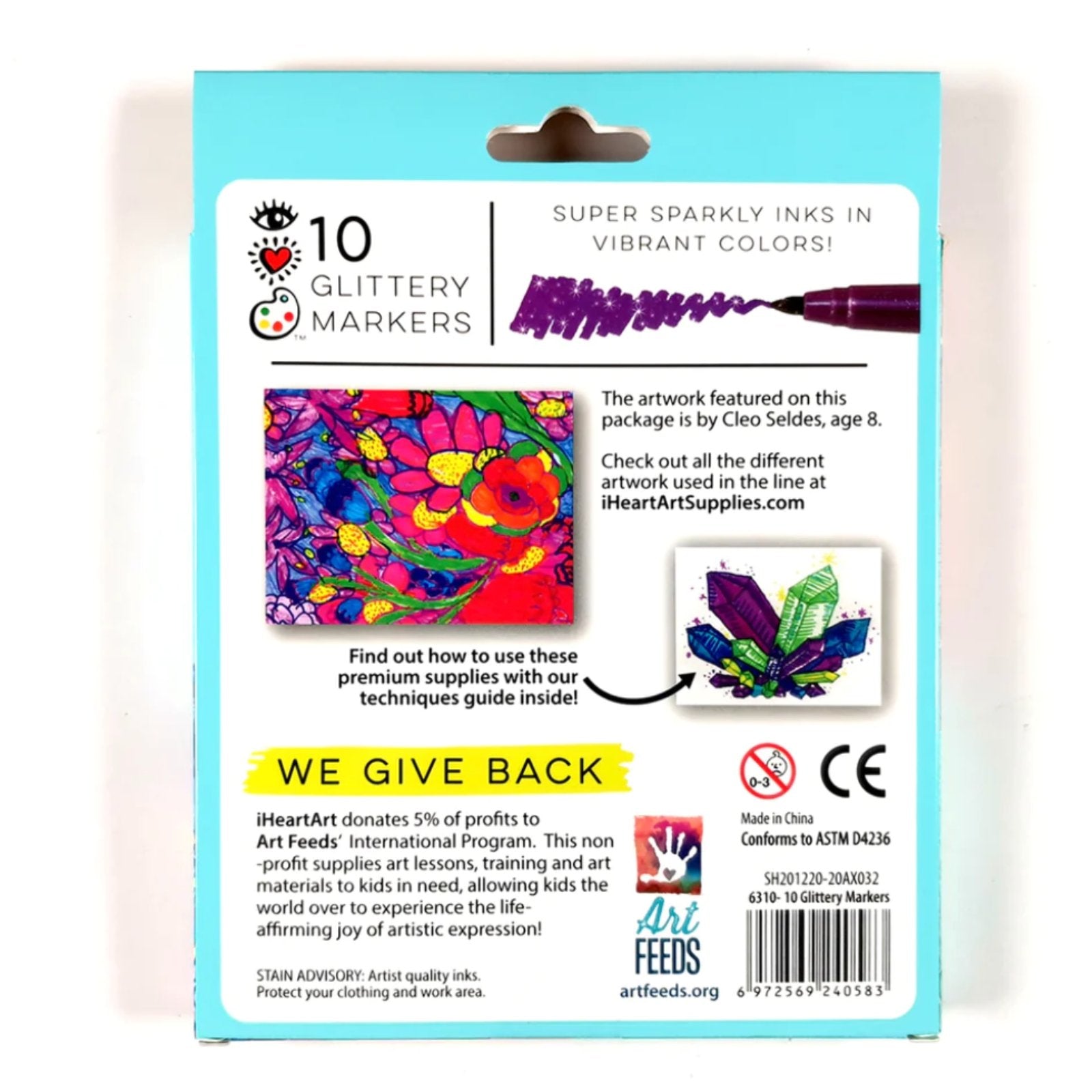 iHeartArt 10 Glittery Markers - Safari Ltd®