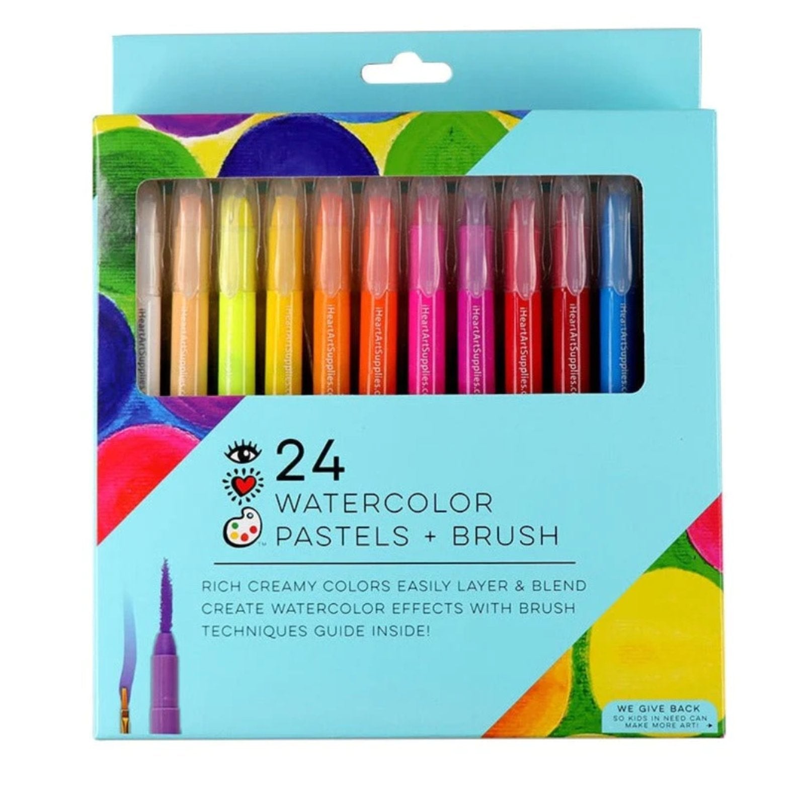 iHeartArt 12 Watercolor Pastels + Brush – brightstripes