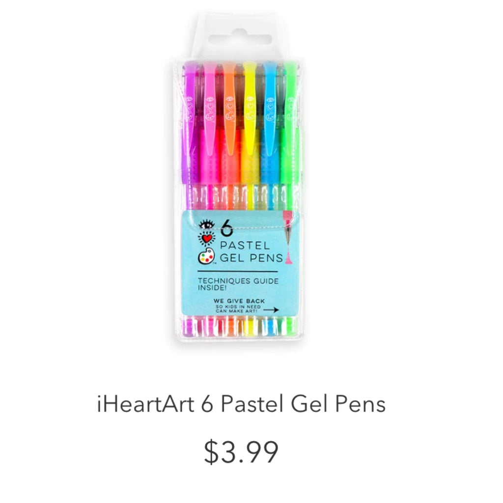 iHeart Art 6 Pastel Gel Pens from Bright Stripes - School Crossing