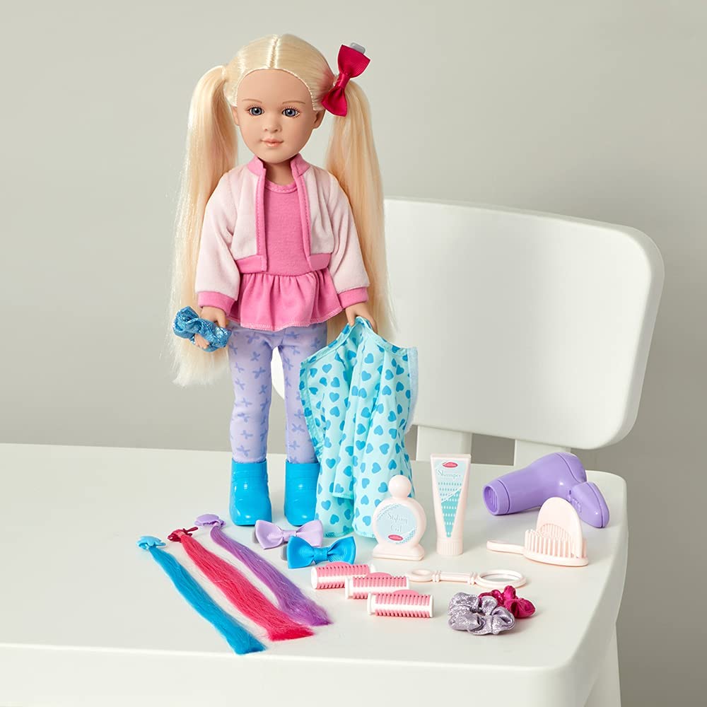 Kindness Club - Salon Day Set - Light Skin Tone/Blue Eyes/Blonde Hair Doll - Safari Ltd®