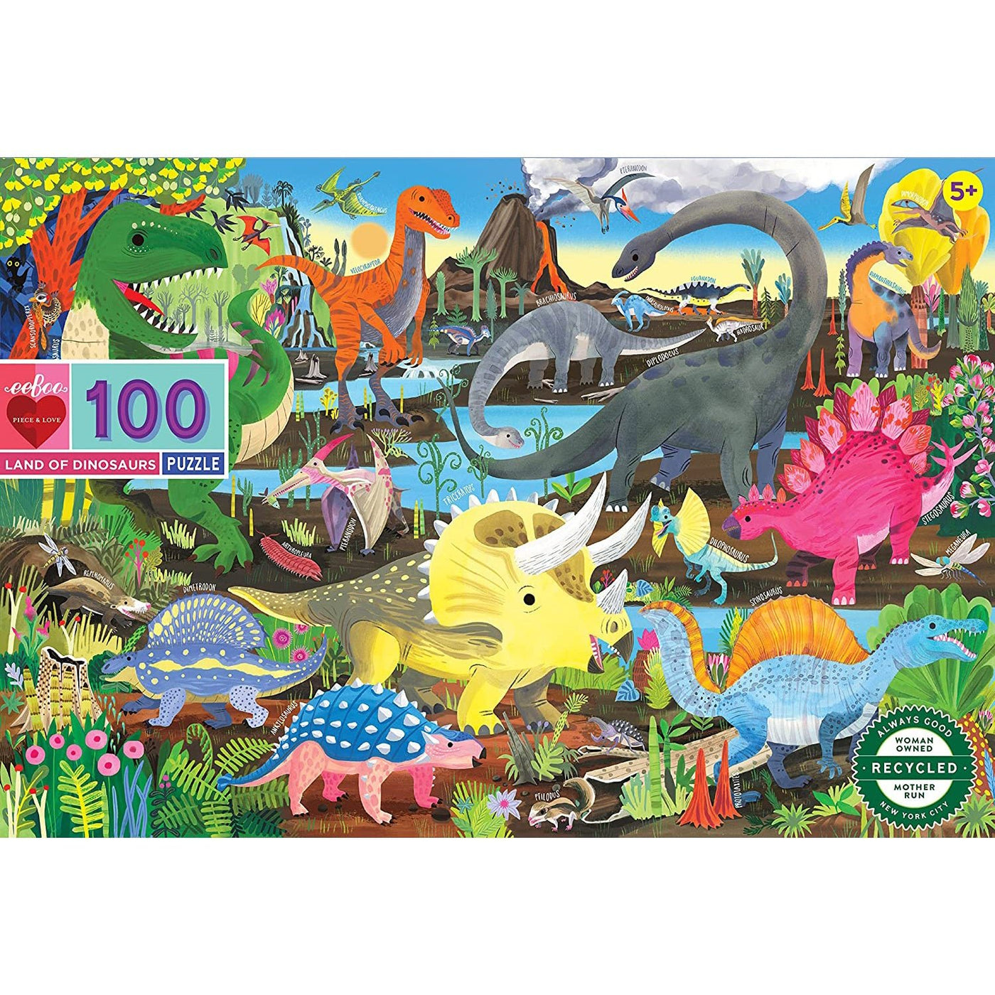 Land of Dinosaurs 100 Piece Puzzle - Safari Ltd®