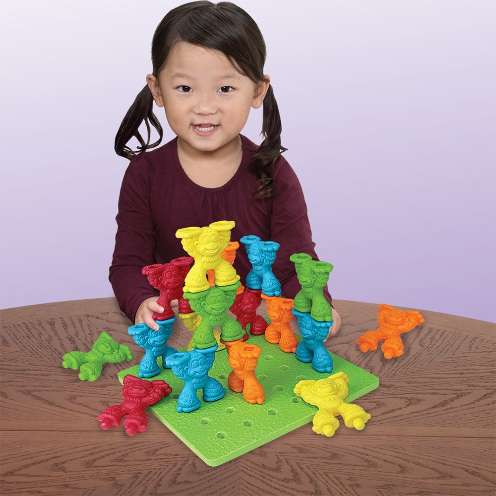 Lauri Mighty Monkey Tall Stackers Pegs & Pegboard Set | Safari Ltd ...