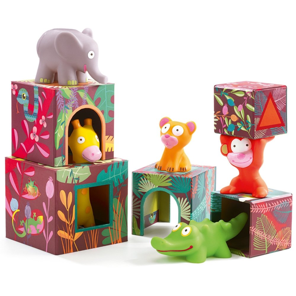 Maxi Topanijungle Nest and Stack Blocks + Animals - Safari Ltd®