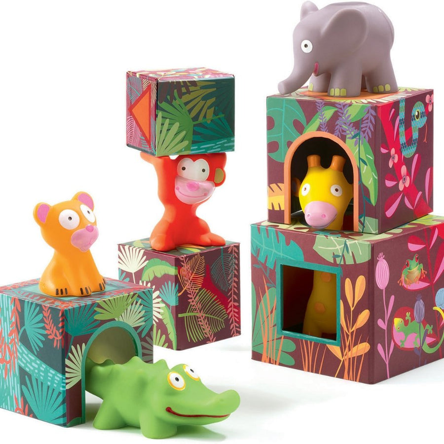 Maxi Topanijungle Nest and Stack Blocks + Animals - Safari Ltd®