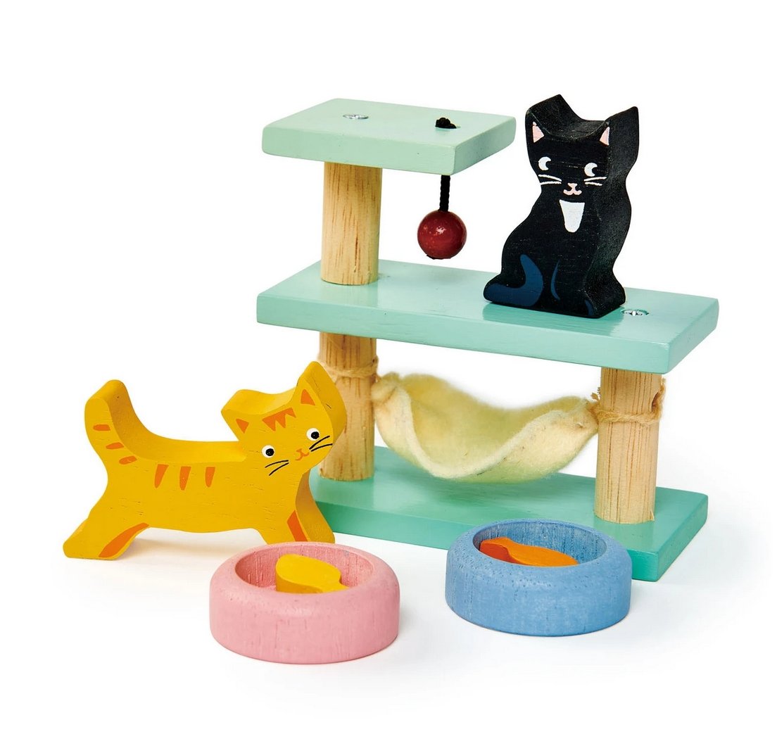 Tender Leaf Toys Pet Cats Toy Set, Wooden Toy