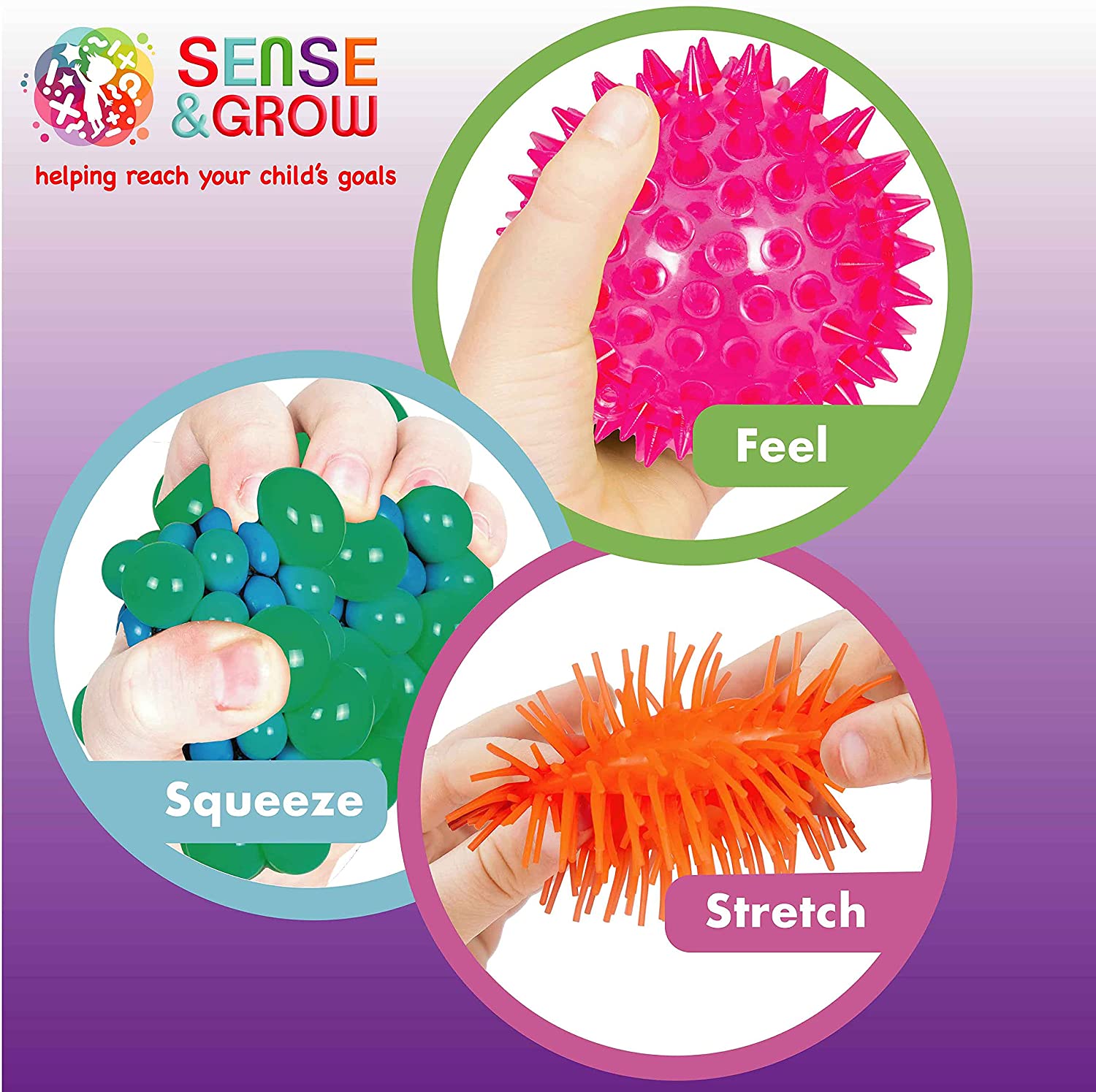 Sense & Grow Stress Balls - 4 Pack - Safari Ltd®