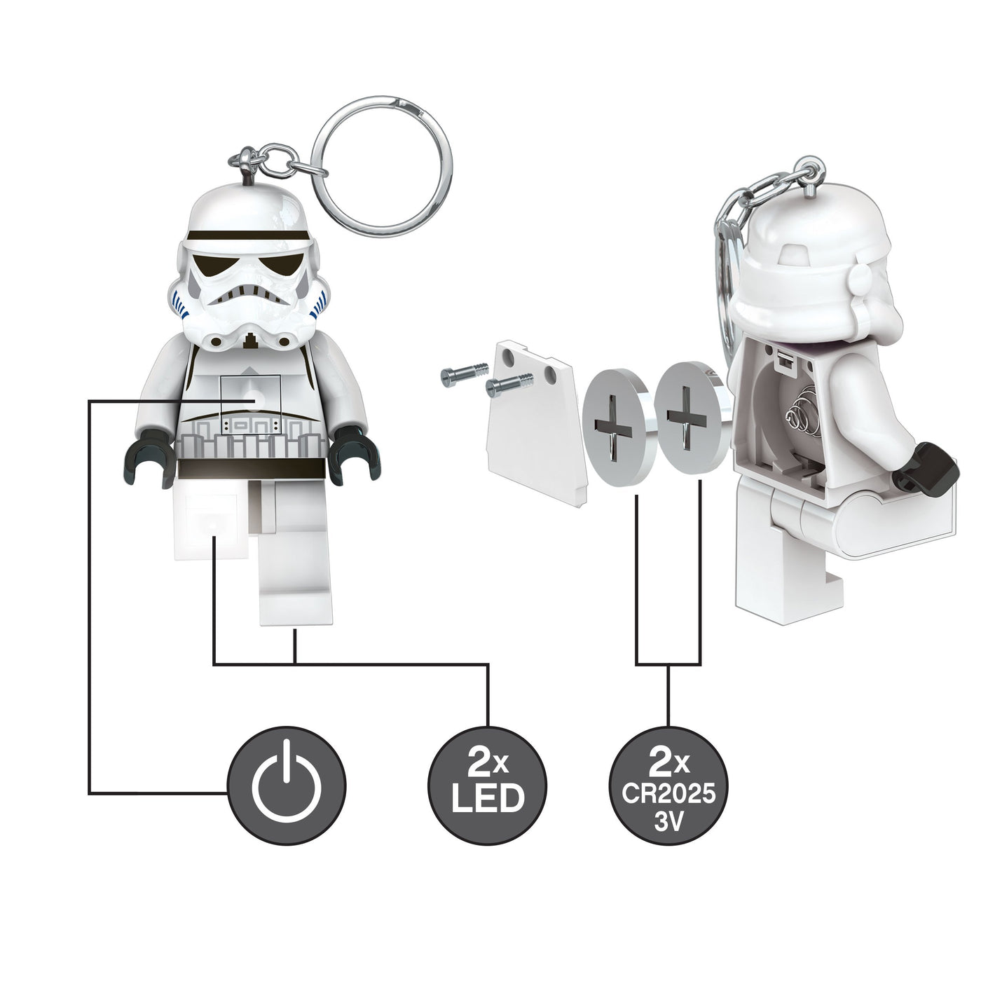 Star Wars LEGO Stormtrooper LED Light Keychain - Safari Ltd®