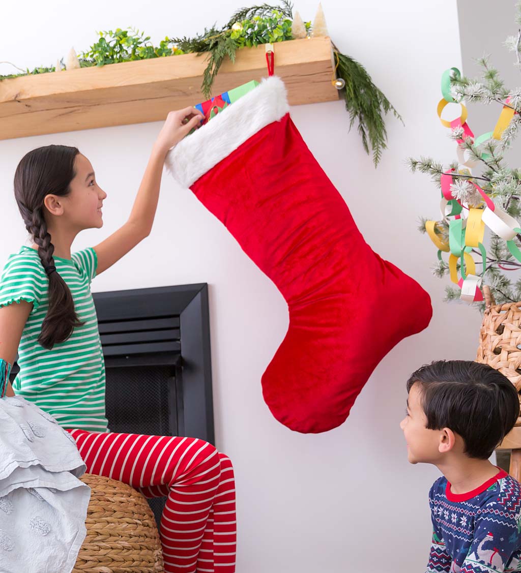 Super-Sized Velveteen Christmas Stocking - Safari Ltd®