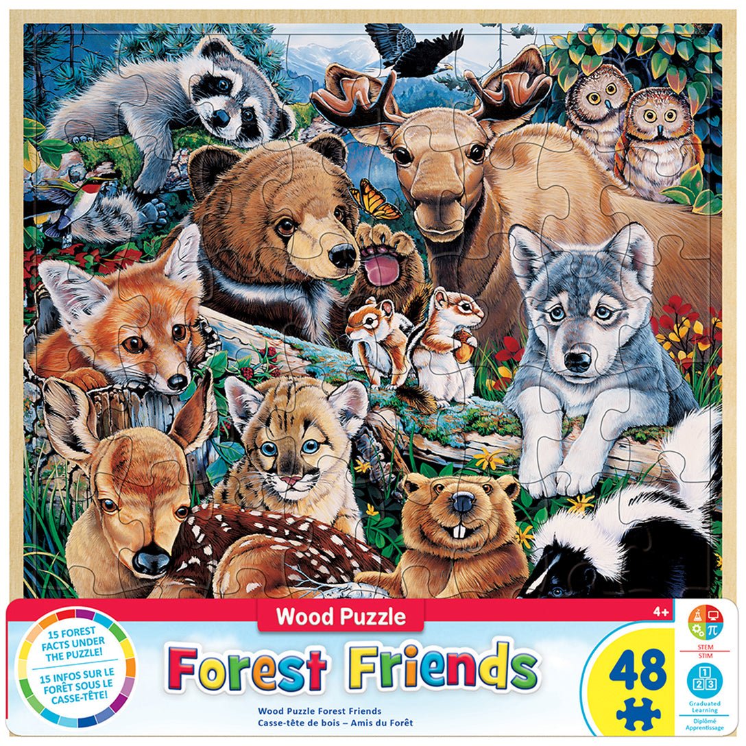 MasterPieces 48 Piece Fun Facts Jigsaw Puzzle for Kids - Safari Friends  Wood Puzzle - 12x12