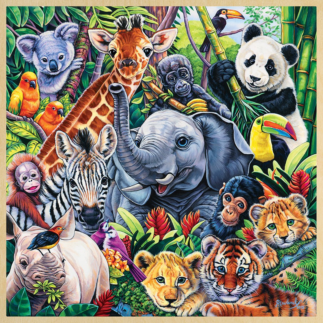 Wood Fun Facts - Safari Friends 48 pc Wood Puzzle - Safari Ltd®