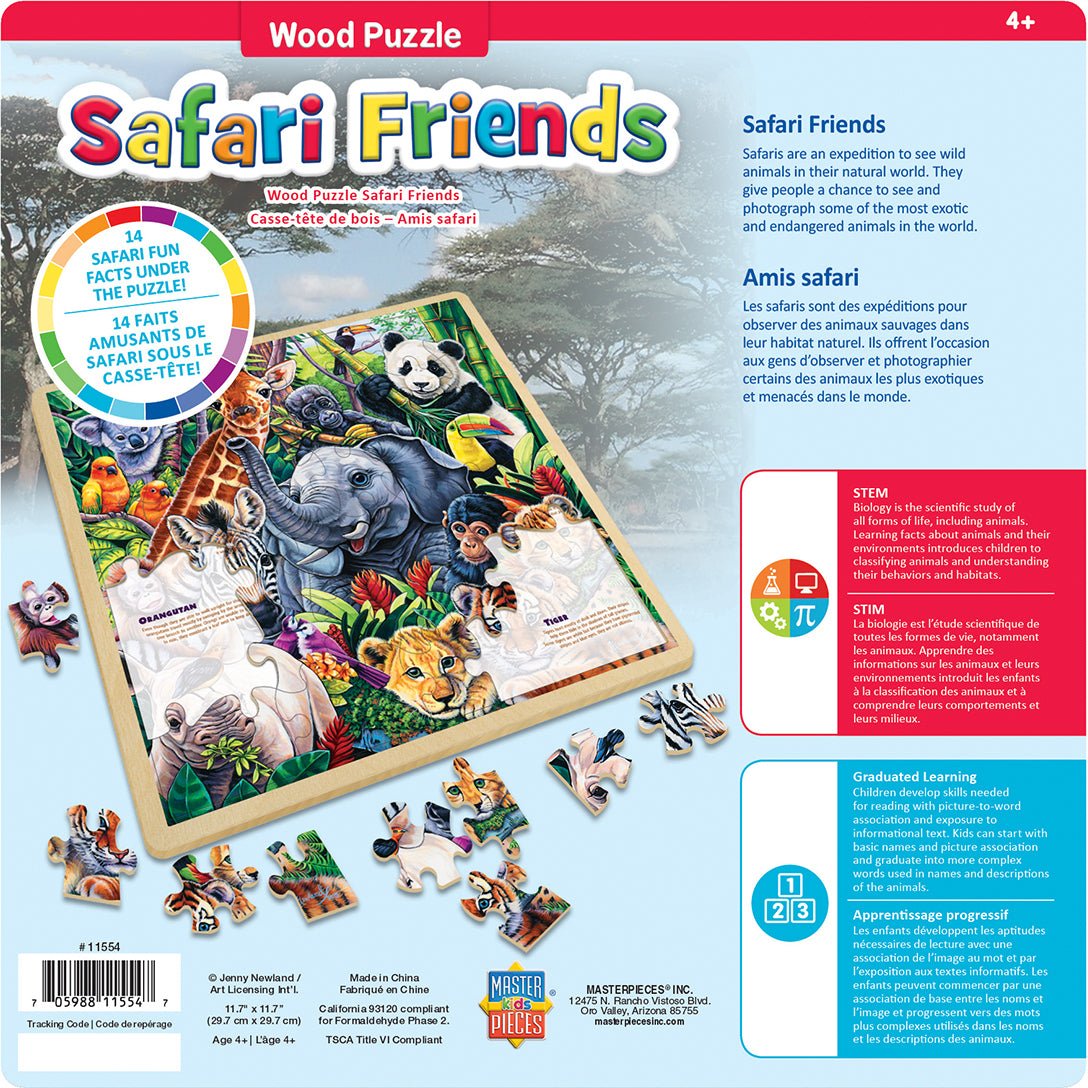 Wood Fun Facts - Safari Friends 48 pc Wood Puzzle - Safari Ltd®